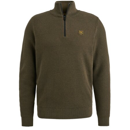 Half zip collar cotton mouline