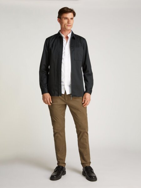 STRETCH SATEEN ZIP SHIRT