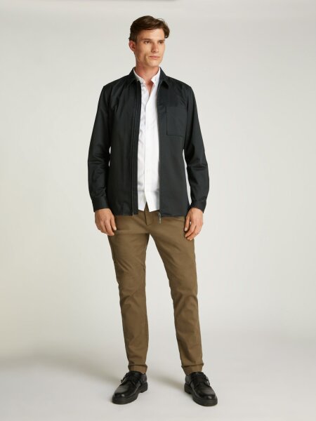 STRETCH SATEEN ZIP SHIRT