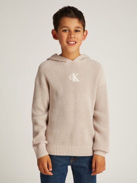 RELAXED HOODIE RIB CK SWEATER