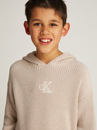RELAXED HOODIE RIB CK SWEATER