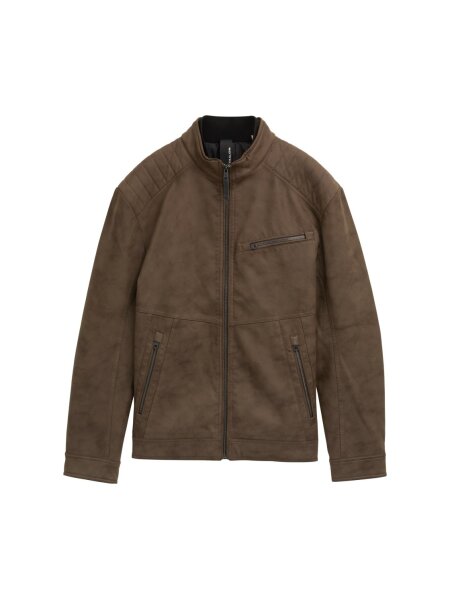 suede fake leather biker