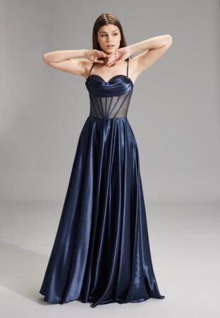 See-through-Corsagenkleid mit Ziers