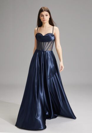 See-through-Corsagenkleid mit Ziers