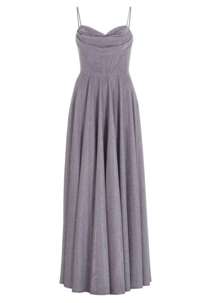 Schimmerndes Abendkleid mit Drapier