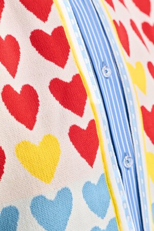 Jacquard Hearts Cardigan