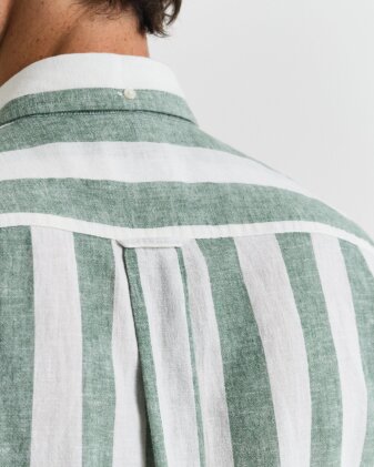 REG COTTON LINEN STRIPE SS SHIRT