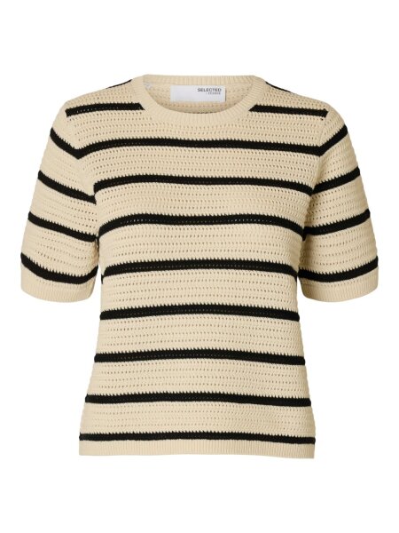 SLFVINNA SS STRUCTURE KNIT O-NECK N