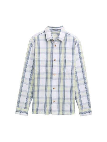 tonal check overshirt