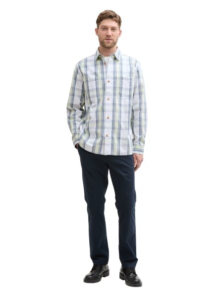 tonal check overshirt
