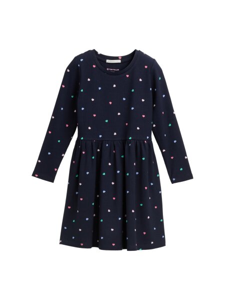 all over printed rib dress