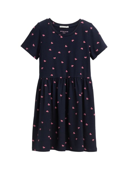 all over printed rib dress