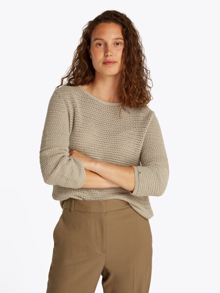 POINTELLE CROCHET OPEN-NK LS SWT