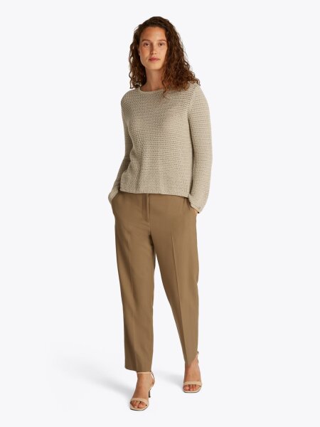 POINTELLE CROCHET OPEN-NK LS SWT