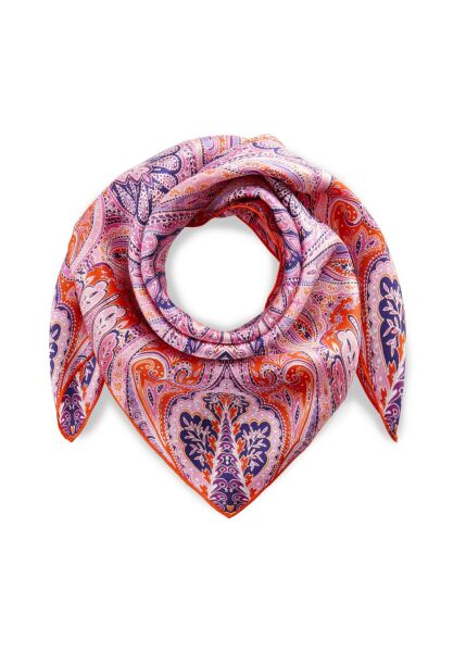 SQUARE SILK PAISLEY rot-64X64CM