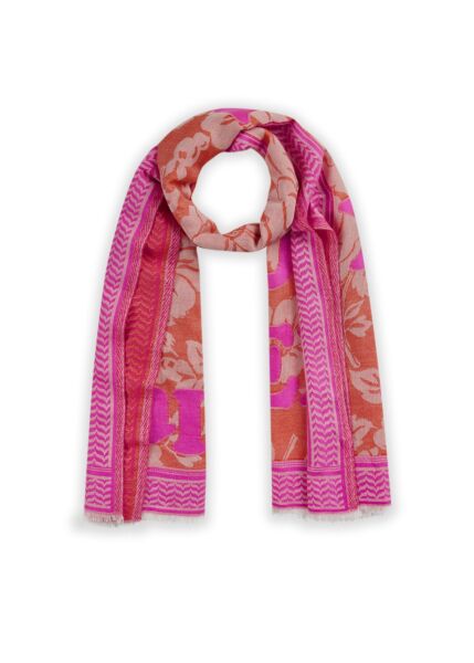 JACQUARD SCARF COTTON FLOWER QUOTE