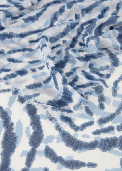 PRINTED SCARF BAMBOO LEO blau-100X1