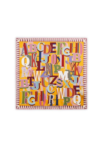 NICKI SILK ALPHABET gelb-53X53CM