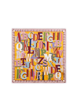 NICKI SILK ALPHABET gelb-53X53CM