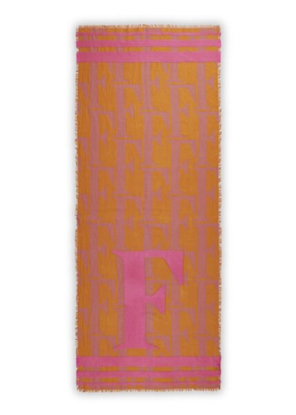 JACQUARD SCARF COTTON MIX LETTER F