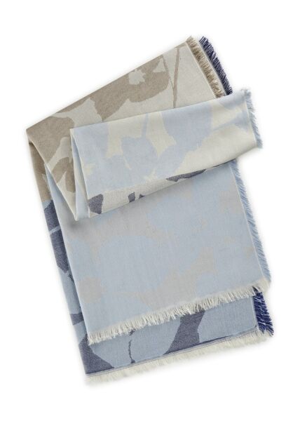 JACQUARD SCARF COTTON MIX FLOWER ST