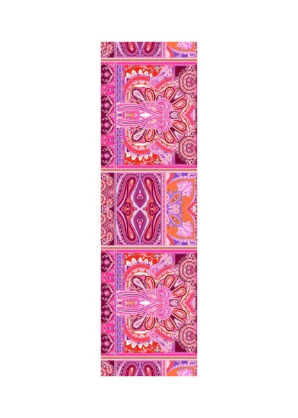 SCARF SILK PONGÉ PAISLEY pink-52X18