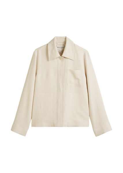 Overshirt, boxy shape, collar, fron