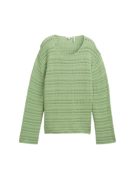 knit open structure pullover