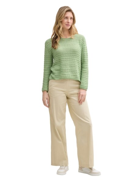knit open structure pullover