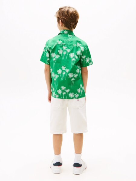 STRETCH POPLIN PRINTED SHIRT SS