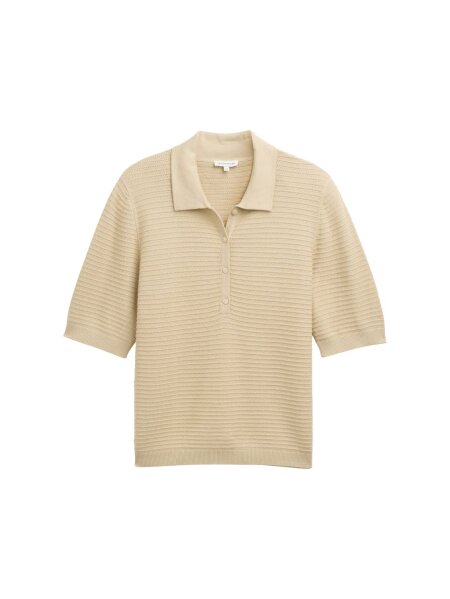 knit structured poloshirt