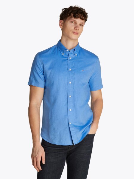 LINEN BLEND SOLID  SS RF SHIRT