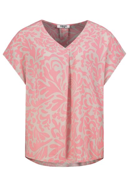 DOB Bluse, V-Ausschnitt mit eingele