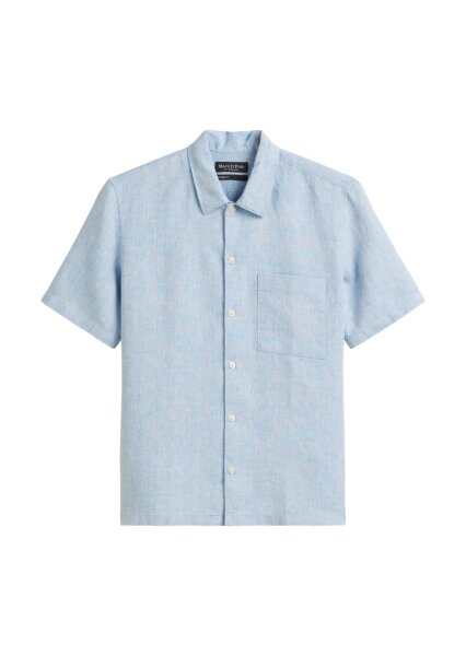 Camp collar, short sleeves, one rec