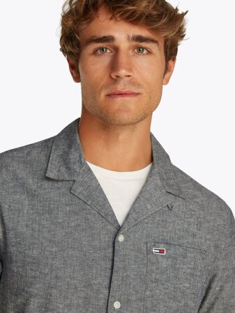 TJM LINEN BLEND CAMP SS EXT