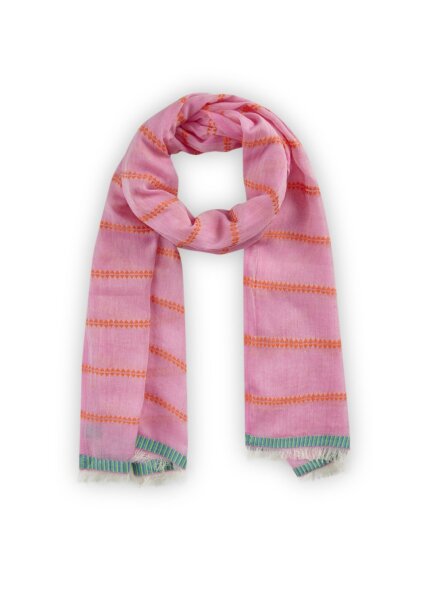 WOVEN SCARF COTTON GRAPHIC STRIPES