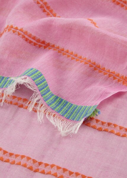 WOVEN SCARF COTTON GRAPHIC STRIPES