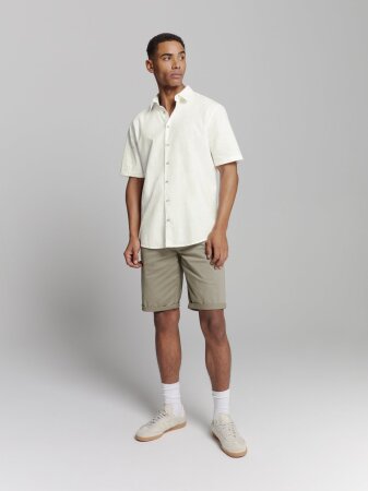 Shirt Short Sleeve Solid With Linen