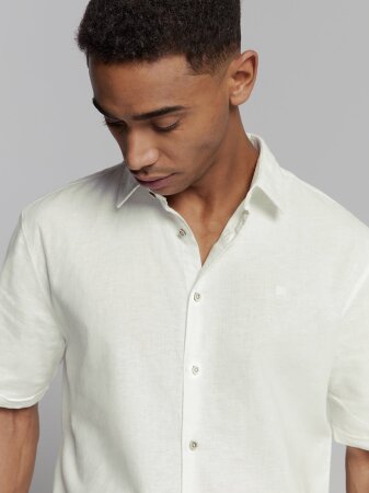 Shirt Short Sleeve Solid With Linen