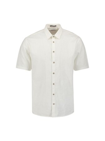 Shirt Short Sleeve Solid With Linen