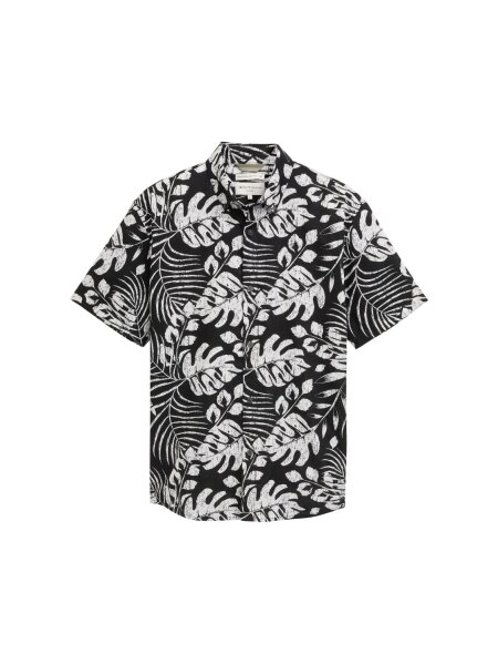 printed cotton linen shirt