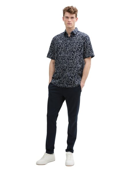 printed cotton linen shirt