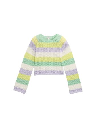 striped knit pullover