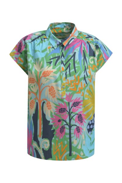 SLEEVELESS BLOUSE W OVERSIZED SHOUL