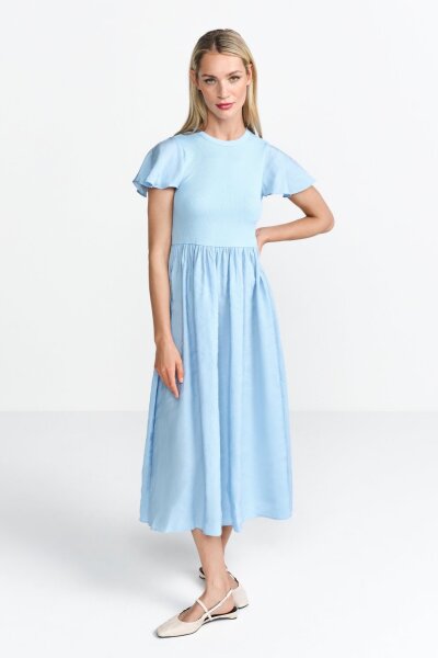 MatMix Dress with Volant Sleeves
