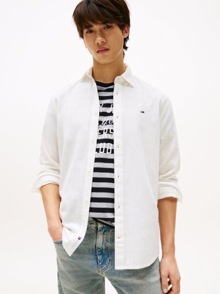TJM REG LINEN BLEND LS SHIRT EXT