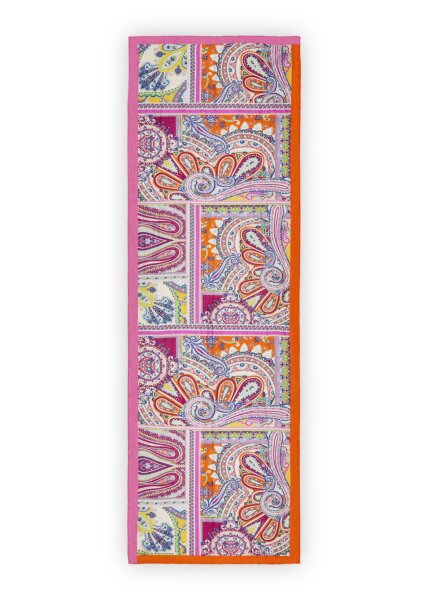 SCARF SILK PONGÉ PAISLEY pink-52X18