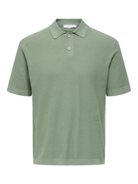 ONSTONY REG 12 SS WAFFLE POLO KNIT