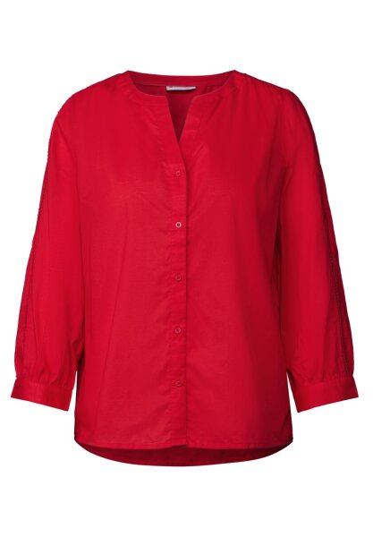 Cotton splitneck blouse w tape