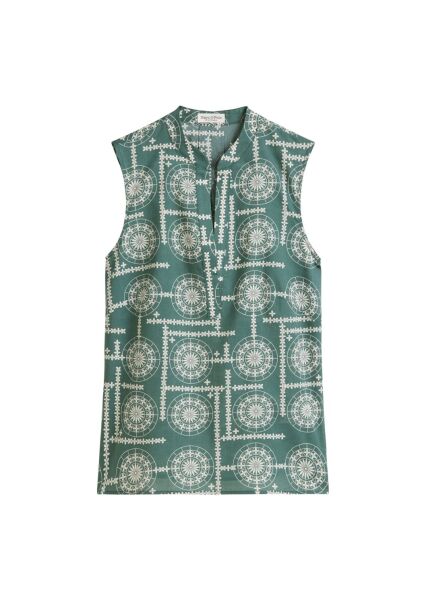 Woven Top, flared shape, v-neck wit